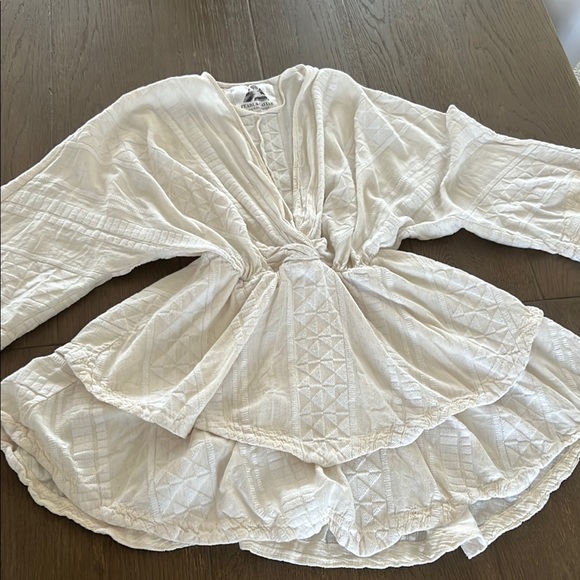 Rare!!! Dress by pearl and caviar, Zatar Aztec white/cream textured S/M 💯 Cotton - Picture 1 of 14
